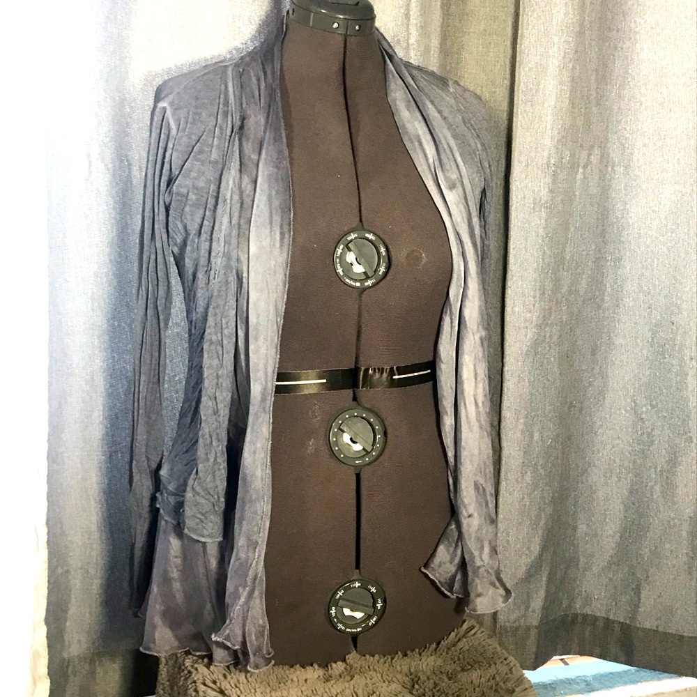 Blue layered cardigan